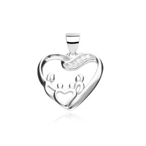 Pandantiv argint familie in inima cu cristae DiAmanti AP21042RH-AS (Argint 925‰ 2 g.)
